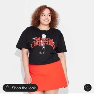 Women's Sabrina Carpenter Short Sleeve Graphic T-Shirt - Black 2X